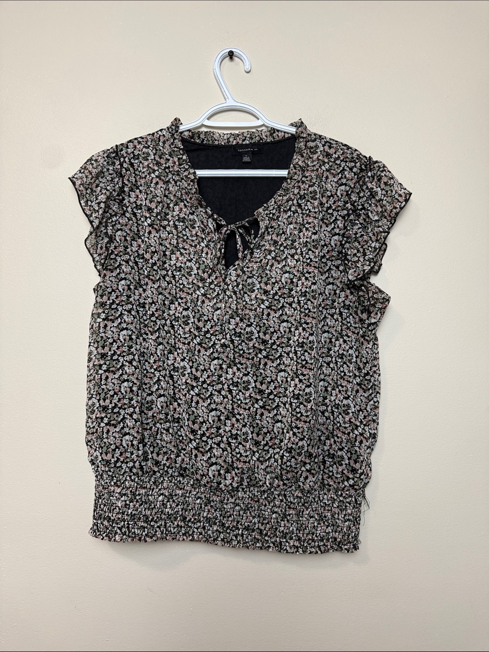 Tamara H Floral Tie-Neck Blouse  size 1X